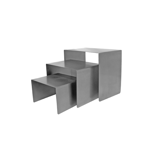 Raw Steel Display Risers Jewelry Cube Riser Set Creative Store Solutions
