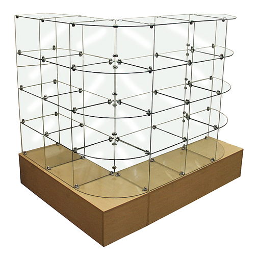 Glass Bin Fixtures including Glass Bin Island, Glass Bin L-Display, Glass Bin Tower and Rotating Glass Bin Fixture. Wide Variety and Excellent Quality from Creative Store Solutions.