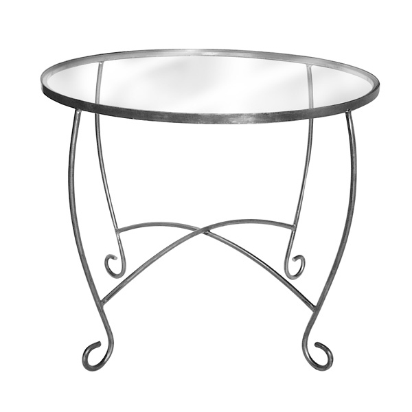 Raw Steel Round Scroll Leg Table Raw Steel Round Scroll Leg Table