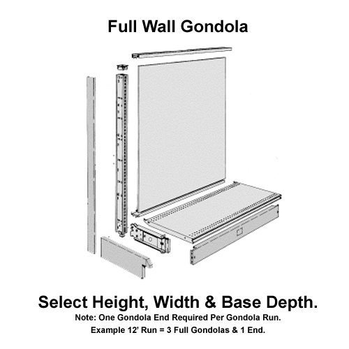 Full Madix Wall Gondolas Retail, Wall Mount Upright For Gondola Shelving