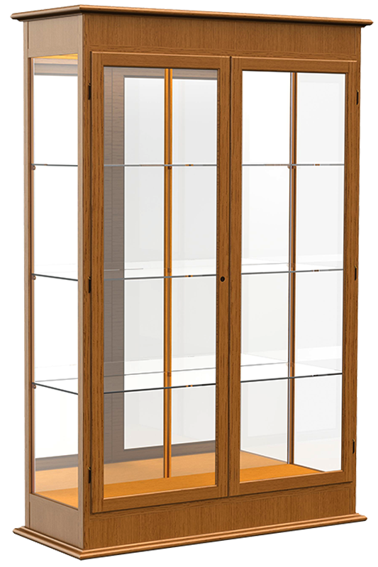 Varsity Wood Hinged Door Wall Case School Lobby Wood Trophy Wall Showcase Waddell Display Cases