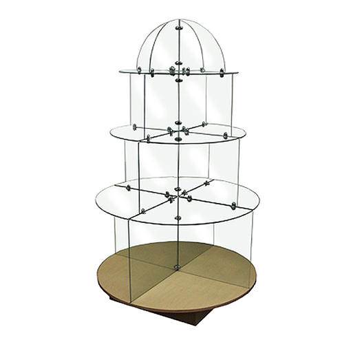 Rotating Glass Bin Display Revolving Bin Display Merchandiser