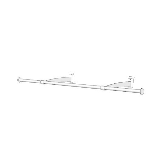 Slatwall Hang Rail w/ Stopper Set Slatwall Hang Bar