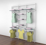 Vertik - Clothing and Shelving Kit, White 3 sections of 24"