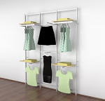 Vertik - White Clothing and Shelving Kit, 3 sections of 24"