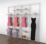 Vertik - Clothing and Shelving Kit, White 4 sections of 24"