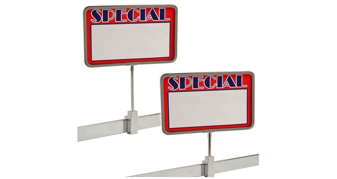Retail Metal Sign Holders and Clamps