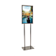 Bulletin Sign Holder W/ Flat Base features a chrome finished metal and is 14