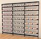 Vertik Wall Mounted Retail Display With 63 Shoe Displayers | Chic Black, 3-Sections | 38″ Wide