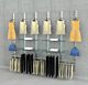 SlatStrip Vertical Wall Mounted Retail Display Kit for 4 Glass Shelves with 8 Faceouts and 4 Hanging Rails