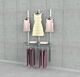 SlatStrip Vertical Wall Mounted Retail Clothing Display Kit for Glass Shelf with 3 Faceouts and Hanging Rail
