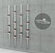 SlatStrip Vertical Wall Mounted Retail Shoe Display Kit with 32 Ellipse Wire Adult Shoe Displayers