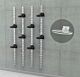 SlatStrip Vertical Wall Mounted Retail Shoe Display Kit with 32 Ellipse Wire Kid’s Shoe Displayers