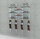 SlatStrip Vertical Wall Mounted Retail Shoe Display Kit for 8 Glass Shelves with 8 Plate Shape Shoe Displayers