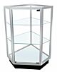 Assembled Extra Vision Corner Fill measures Base Dimensions: 20”L x 20”D x 38”H and features Lock and Keys, Aluminum Extrusion Frame, 2 -  Shelves,White Base Deck, 4