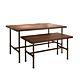 Pipeline Nesting Table 2 Piece Set Anthracite Grey Frame w/Dark Brown Woodgrain Top