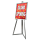 Modern design Sign Easel comes in a popular satin chrome finish will hold any size card or poster. Overall height is 60