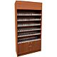 Cherry Wall Case Display Cabinet with Acrylic Push-Back Cigarette Dispenser