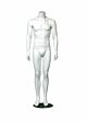Eric Headless Male Mannequin  with hands to the side pose comes with base with calf support rod. Dimensions: Height: 5' 8