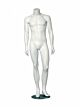 Eric Headless Male Mannequin  with left knee bent pose comes with base with calf support rod. Dimensions: Height: 5' 8