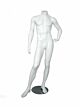Eric Headless Male Mannequin  with right knee bent, hand on hip  pose comes with base with calf support rod. Dimensions: Height: 5' 4