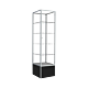 Silver Value Line Tower Showcase with Aluminum Frame in SIlver or Black, comes with four adjustable shelves and a hinged door with lock.  
