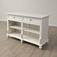 White Island Counter is an attractive and practical piece of furniture for any retail, cash wrap or decor space. Crafted with composite wood and finished in a stunning color, this counter features two spacious storage drawers plus two adjustable shelves. 