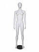 Matte White Female Mannequin featuring stand at attention pose.  Mannequin Dimensions: Height: 5' 8