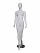 Matte White Female Mannequin featuring one foot forward pose.  Mannequin Dimensions: Height: 5' 8