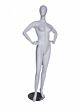 Matte White Female Mannequin featuring hands on waist pose.  Mannequin Dimensions: Height: 5' 8