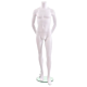 Male Mannequin - Headless, Arms Behind Back features a matte white finish and includes a round tempered glass base with calf support rod. Dimensions: Height: 65