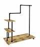 Pipeline 2-Tier Display features a matte black finish with Hickory Melamine Base shelf, and 2 upper shelves.  Measures 64