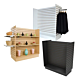 The White Gondola Slatwall Merchandiser offers a large amount of display space with a relatively small footprint.  The gondola design provides 48 square feet of display area while taking up only 8 square feet of floorspace and uses all slatwall display ac