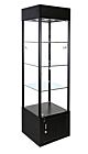 Value Line Square Tower Showcases ship fully assembled and feature LED top and side lights, 3-adjustable glass shelves and comes standard with locks and keys.  