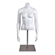 Female Half Torso Form with Both Arms at Side.  White finish with adjustable base included.  