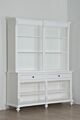 White two piece hutch is the perfect solution for any storage need. This adjustable six shelf hutch creates a beautiful display fixture. Size: 72