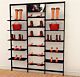 Vertik Wall Mounted Retail Display Shelf Unit, For 10 Shelves w/12 Shoe Displays and Signage, Chic Black