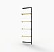 Vertik Wall Mounted Retail Display Shelf Unit, For 4 Shelves, 10″-12″D | Chic Black, Extension, 1-Section