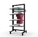 Vertik 26″ Retail Clothing and Shelving Stand for 5 Shelves w/1 Hanging Rail | 1-Section. Chic Black.  Setting Dimensions: 26