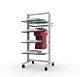 Vertik 26″ Retail Clothing and Shelving Stand for 5 Shelves and 1 Hangrail | 1-Section. Pure White. Setting Dimensions: 26