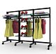 Vertik Retail Clothing and Shelving Stand for 8 Shelves and 5 Hangrails | 3-Sections|Chic Black.  Setting Dimensions: 78