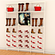 Vertik Wall Mounted Retail Display Shelf Unit, For 5 Shelves w/24 Shoe Displays and Signage Gloss White | 3-Sections