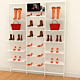 Vertik Wall Mounted Retail Display Shelf Unit, For 10 Shelves w/12 Shoe Displays and Signage | 3-Sections