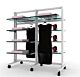 Vertik Retail Clothing and Shelving Stand for 10 Shelves and 2 Faceouts | 2-Sections|Pure White.  Setting Dimensions: 52