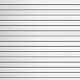 White PVC Slatwall Kit. Available in 4' x 2' or 4' x 4' kits.  Each kit comes with color-matching screws, miter-cut edge trim, color-matching strips