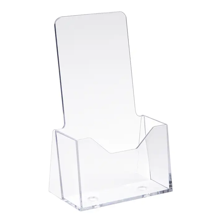 Acrylic Countertop Literature Holder is Impact-resistant and Primarily used on countertops, shelves or tables. Dimensions: 4" W x 9" H.  