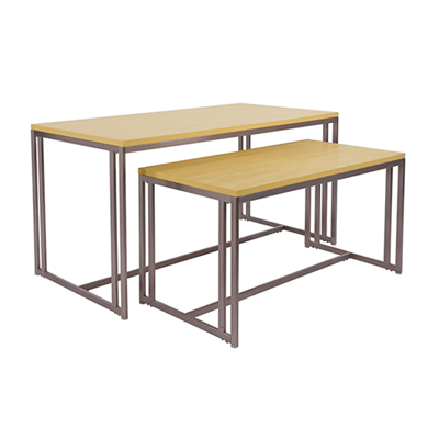 boutique nesting tables, steel frame retail tables