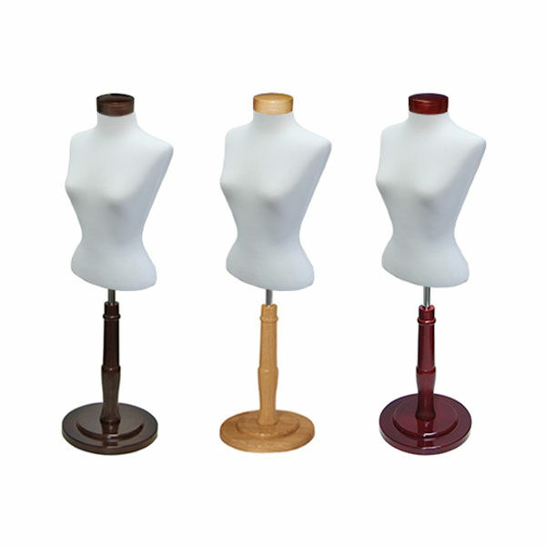 These dress forms with bases are practical for retail environments as they can be easily positioned on the sales floor and are often adjustable to accommodate different sizes.