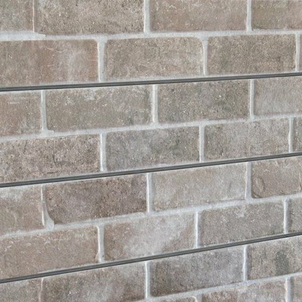 Hampton Brick Textured Slatwall Panels measure 3/4''D x 2' Hx 8'L' with grooves spaced 6'' apart.  Textured slatwall panels come complete with paint matched aluminum groove inserts for added strength.  