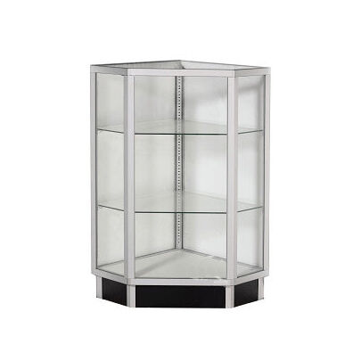 Extra View Showcases are great for displaying your retail products. This Corner Case is used with other Extra View Showcases and not as a stand alone unit.  Back sides of the case are open and are designed to be enclosed between other showcases within the